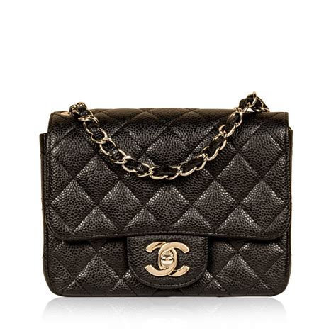 chanel mini classic flap bag black caviar|Pre.